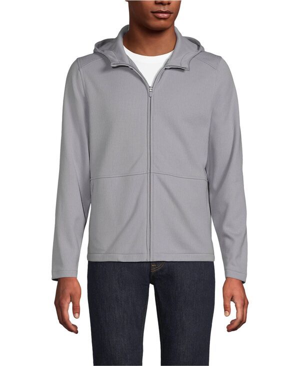 ランズエンド メンズ アウター ジャケット・ブルゾン ジャケット Lands End Mens Unisex Grid Tech Hooded Zip Front Jacket Harbor gray 15,036円