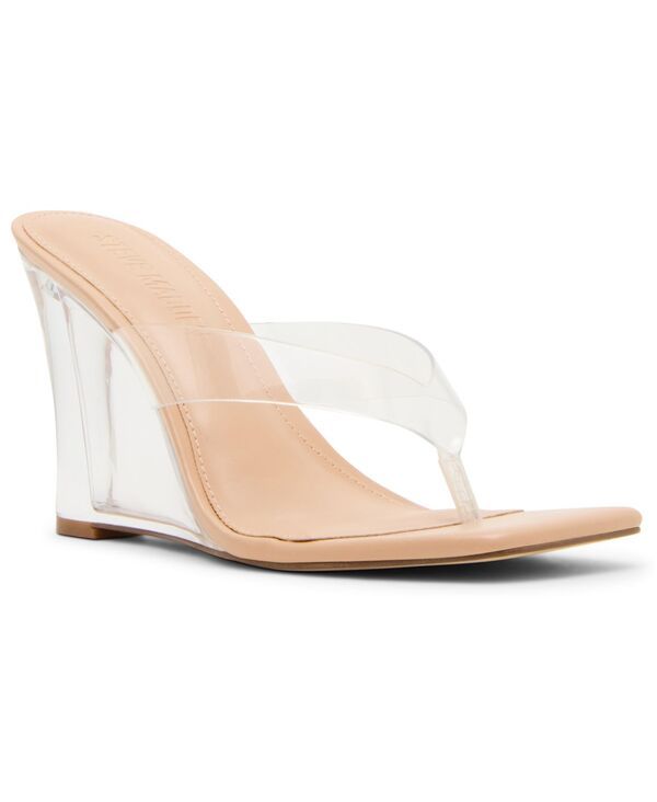 スティーブ マデン レディース シューズ サンダル Steve Madden Womens Katrine Wedge Thong Sandals Clear
