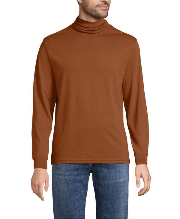 ランズエンド メンズ トップス Tシャツ タートルネック トール Lands End Big Tall SuperT Turtleneck Rich ginger brown ブラウン