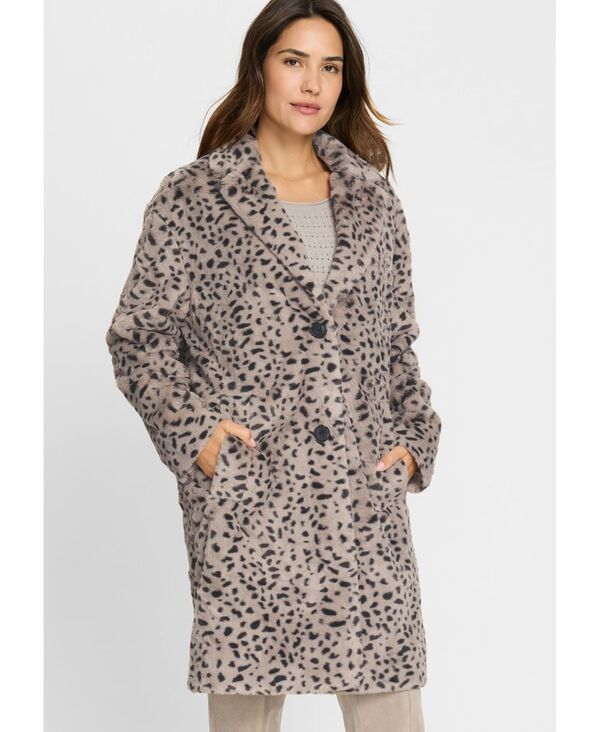 オルセン レディース アウター ジャケット・ブルゾン コート Olsen Womens Faux Fur Coat Dark taupe トープ
