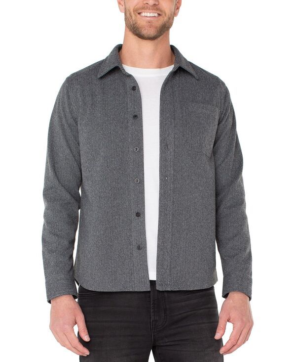 リヴァプール ロサンゼルス メンズ トップス シャツ 長袖 Liverpool Los Angeles Mens LongSleeve Button Up Shirt Gray Herringebon 14,336円