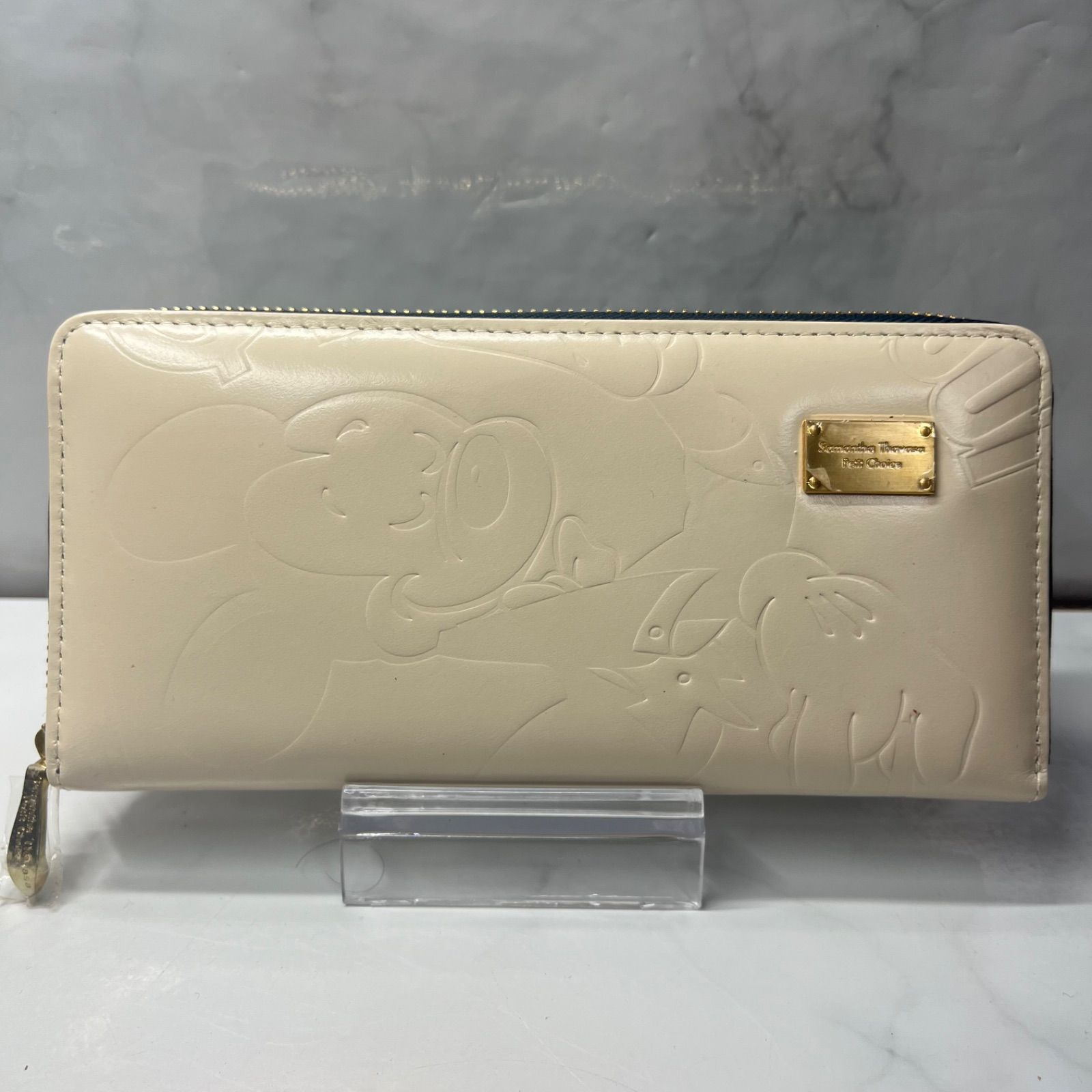 Samantha Thavasa Petit Choice サマンサタバサ プチチョイス ラウンドファスナー長財布 ディズニー ミッキー 型押し レザー