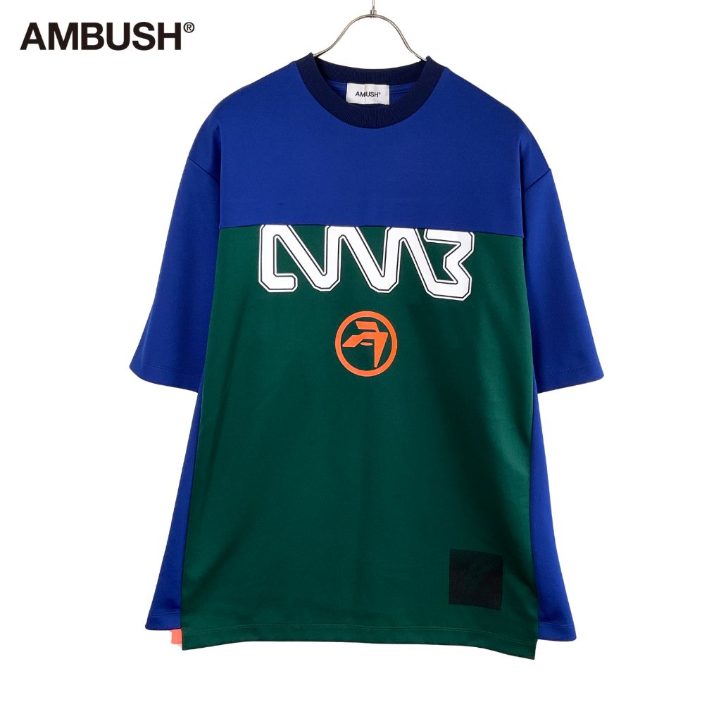 AMBUSH 切り替えTシャツ L ブルー 【値下げ交渉歓迎】