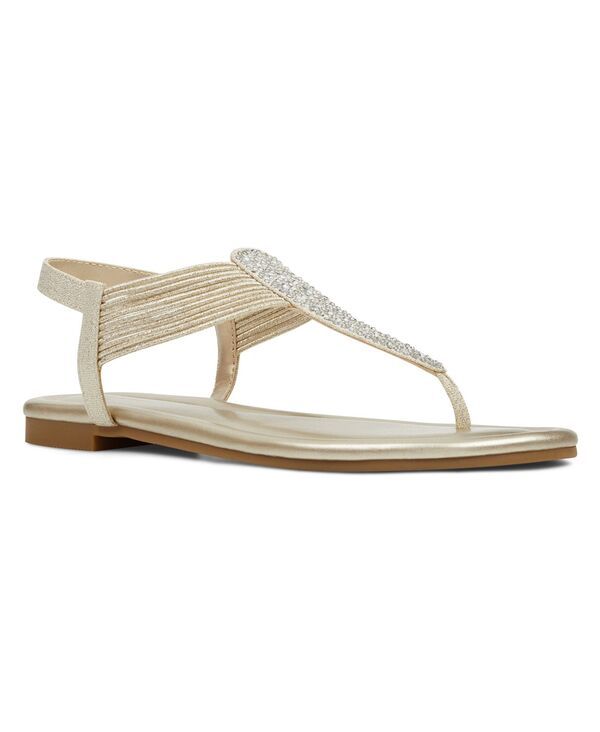 バンドリーノ レディース シューズ サンダル Bandolino Womens Kaytembellished TStrap Flat Sandals Gold Metallic ゴールド