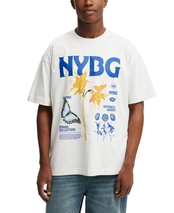 コットンオン メンズ トップス Tシャツ COTTON ON Mens Box Fit New York License TShirt White marle Butterfly ホワイト