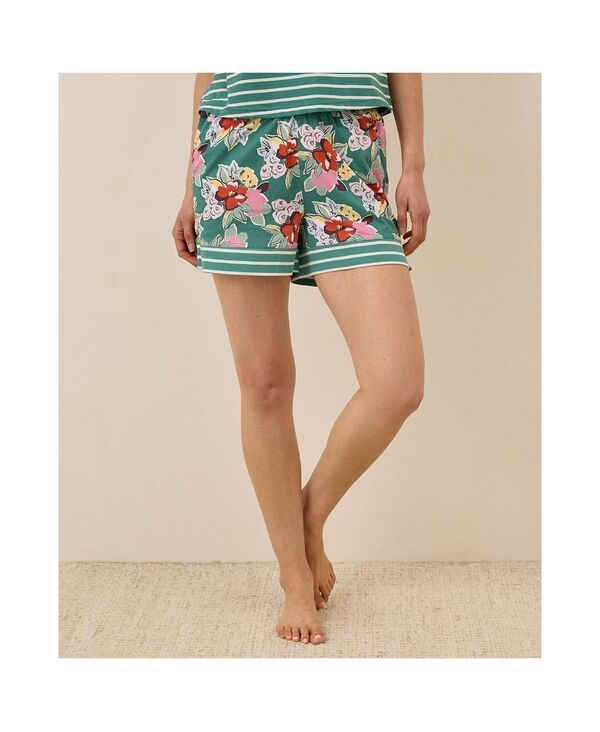 パクト レディース アンダーウェア ナイトウェア コットン Pact Womens Organicotton Staycation Sleep Short Daybloom stripes ストライプ