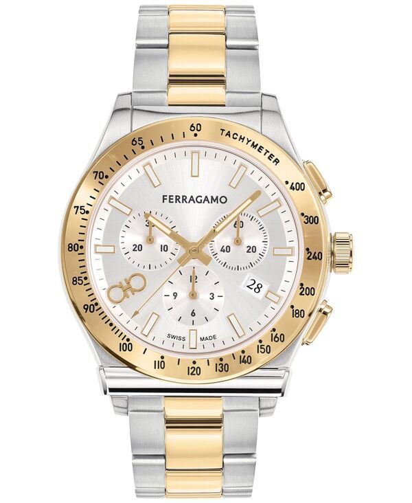 フェラガモ レディース アクセサリー 腕時計 Tシャツ Ferragamo Salvatore Mens 1927 Swiss Chronograph TwoTone Stainlessteel Br