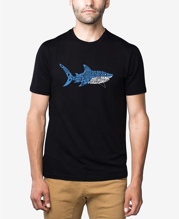 エルエーポップアート メンズ トップス Tシャツ LA Pop Art Mens Premium Blend Daddy Shark Word Art Short Sleeve Tshirt Blac