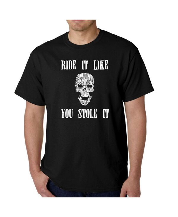 エルエーポップアート メンズ トップス Tシャツ LA Pop Art Mens Word Art TShirt Ride It Like You Stole It Black ブラック