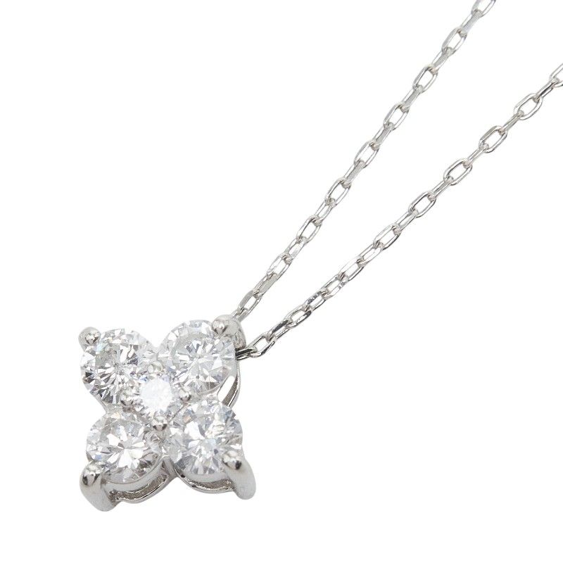 クローバーモチーフ ペンダント ネックレス Pt900 プラチナ Pt850 プラチナ ダイヤモンド レディース【1-0278054】