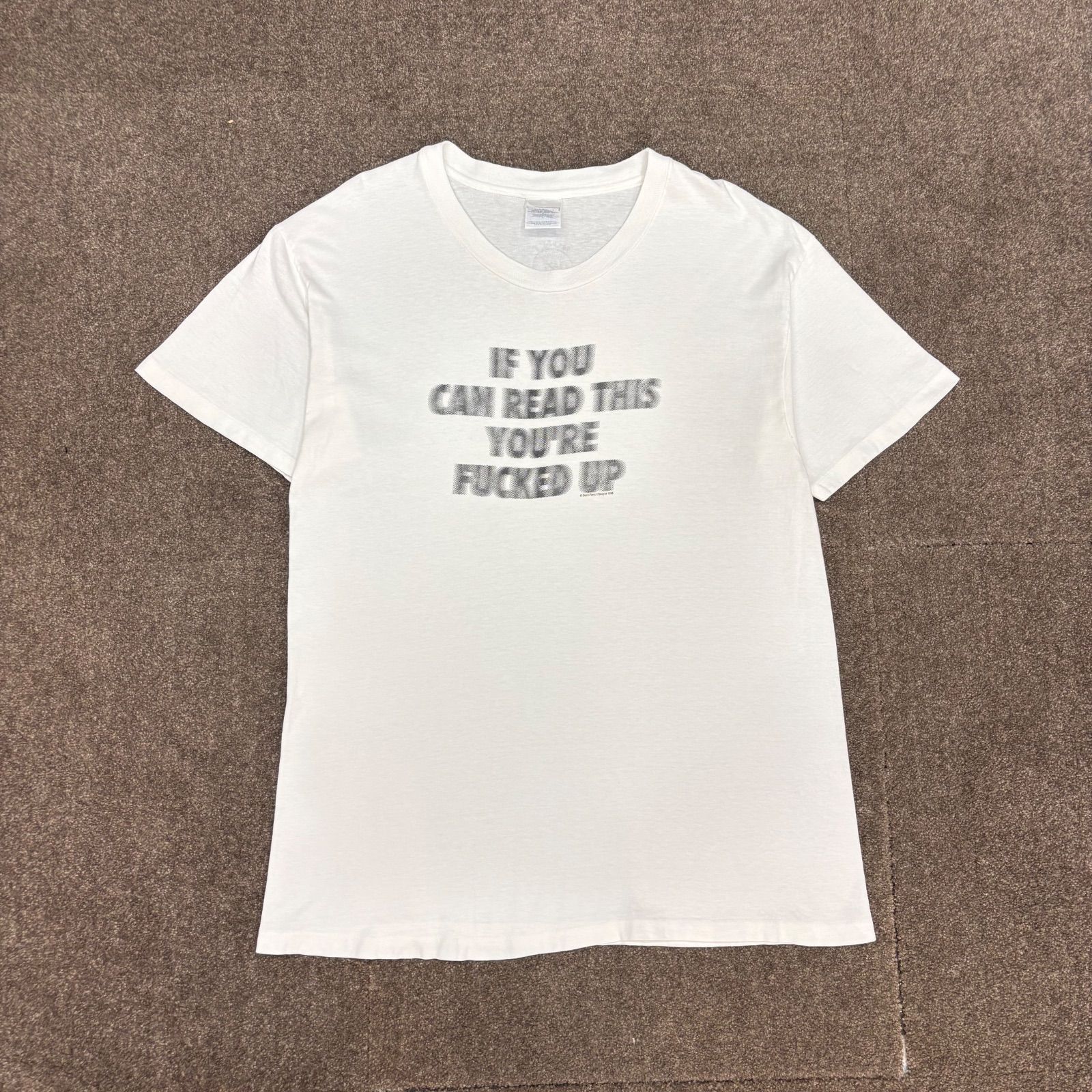 90s Motion Logo Tee モーション ロゴ フォント Tシャツ Don't Panic! VINTAGE