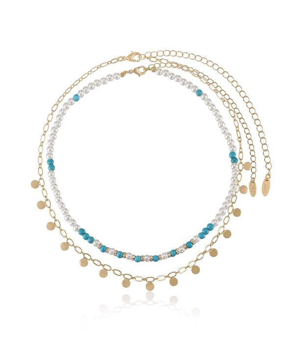 エティカ レディース アクセサリー ネックレス・チョーカー・ペンダントトップ レース ETTIKA Morocco Turquoise Beaded 18k Gold Plated Necklace