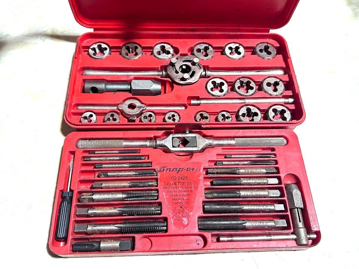 Snap-on スナップオン TAP & DIE タップ ダイス セット インチ サイズ TD-2425 ねじ山修正 ハンド ツール 自動車 整備 工具