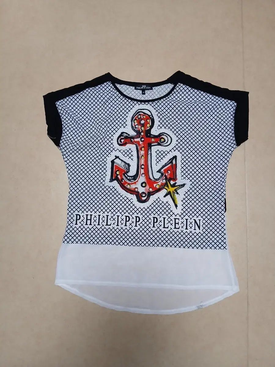 PHILIPP PLEIN(フィリッププレイン) 앵커 プリンティング 半袖 Tシャツ