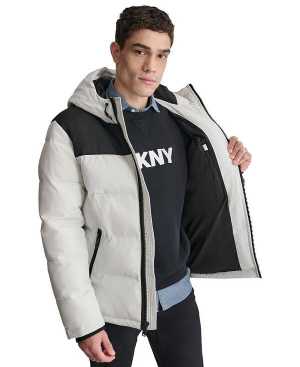 ダナ キャラン ニューヨーク メンズ アウター ジャケット・ブルゾン コート DKNY Mens MixedMedia Puffer Coat Ice