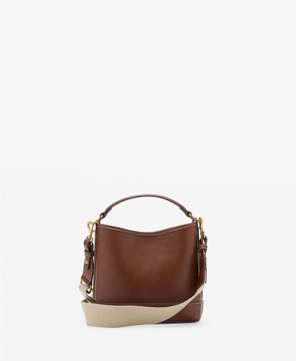 マンゴ レディース バッグ MANGO Womensmall Bucket Bag Leather