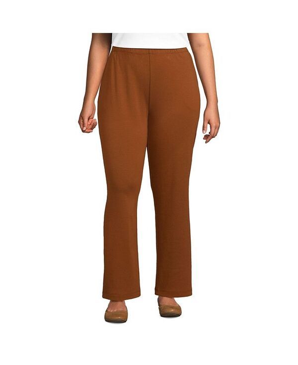 ランズエンド レディース ボトムス カジュアルパンツ プラスサイズ パンツ ニット Lands End Plus Size Sport Knit High Rise Pants Dark carame
