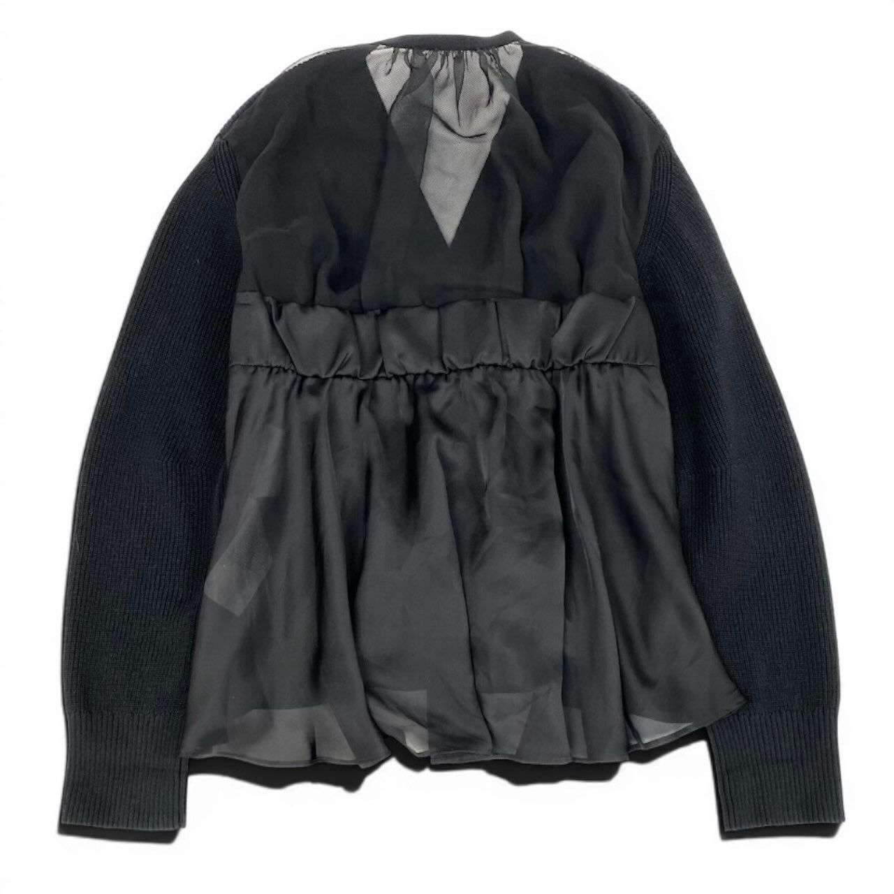 Sacai サカイ ニット サテン カーディガン ロングスリーブ コットン