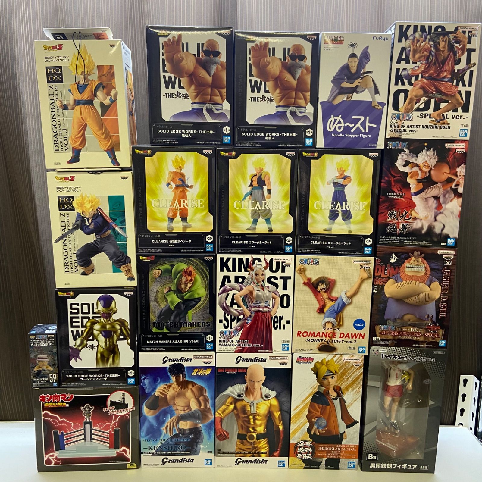 ジャンプ　フィギュア　まとめ　計21点　プライズ　フリューくじ　ハイキュー　ワンピース　ドラゴンボール　ハンター　ワンパンマン　キン肉マン　北斗の拳　（ME28-4855）