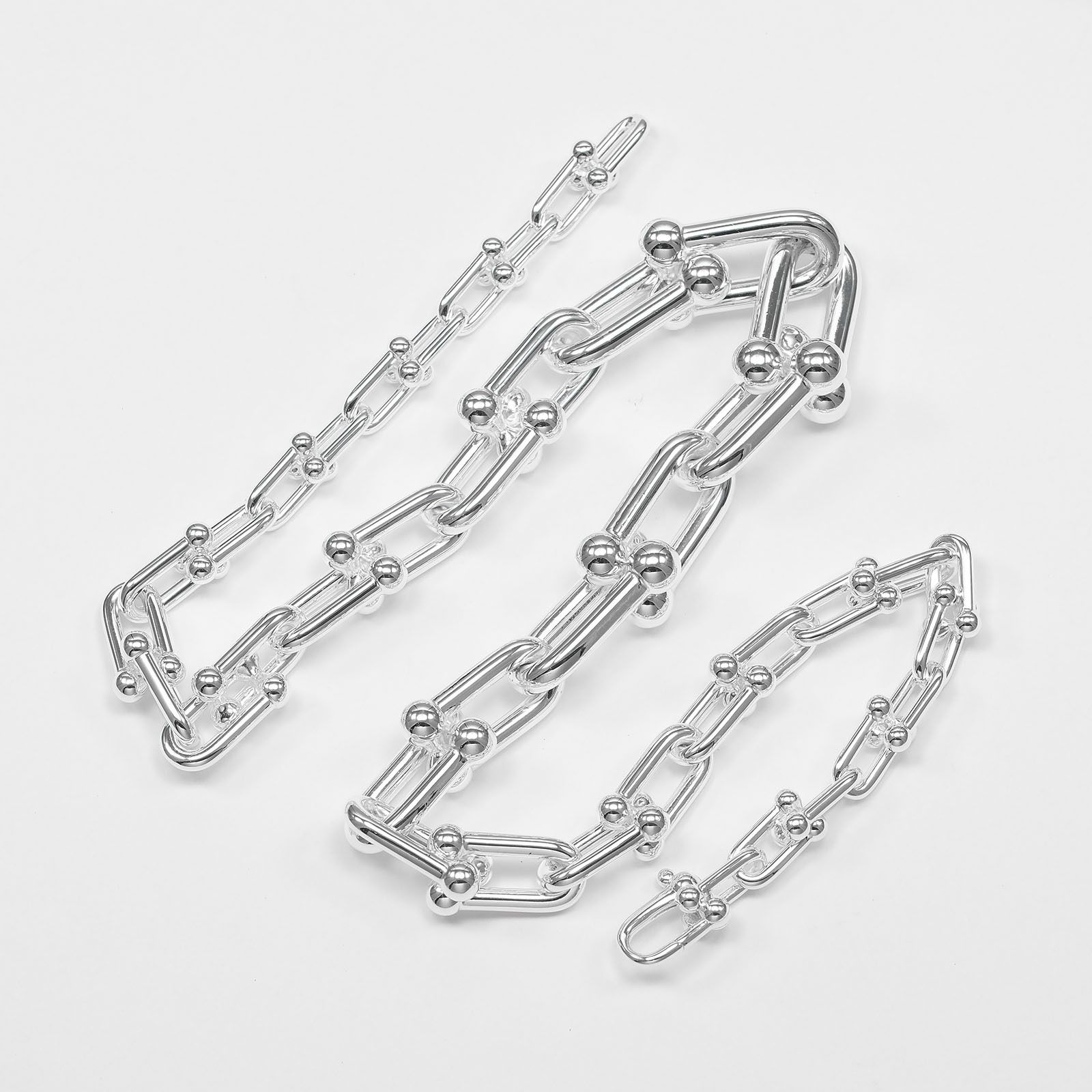 【TIFFANY&Co.】ティファニー ハードウェア グラジュエイテッドリンク シルバー925 レディース 106.4g ネックレス