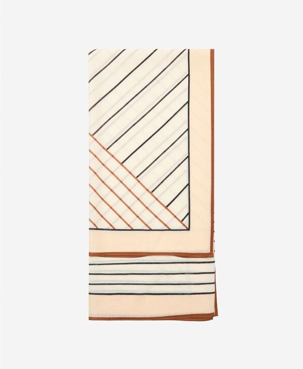 マンゴ レディース アクセサリー マフラー・ストール・スカーフ プリント ウール MANGO Womenselection Wool GeometricPrint Foulard Scarf Brow