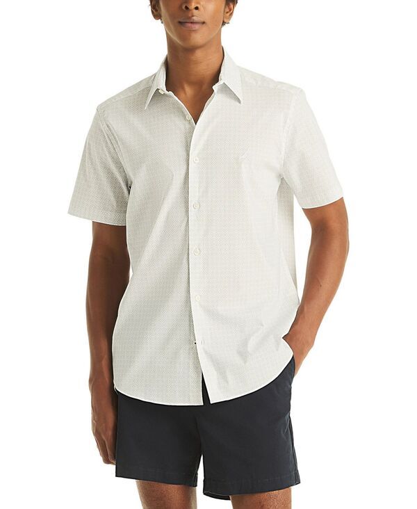 ナウティカ メンズ トップス シャツ プリント 半袖 Nautica Mens Printed ShortSleeve Shirt Sail White ホワイト