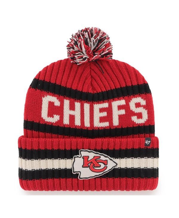 47 ブランド メンズ アクセサリー 帽子 ニット 47 Brand Mens Red Kansas City Chiefs Bering Cuffed Knit Hat with Pom Red レ