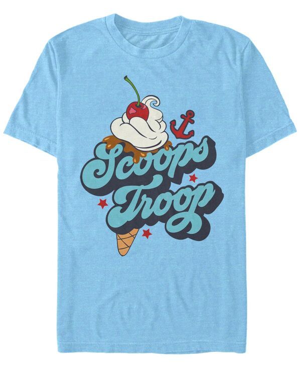フィフスサン メンズ トップス Tシャツ ロゴ Fifth Sun Stranger Things Menscoops Troop Logo Short Sleeve TShirt Light Blu