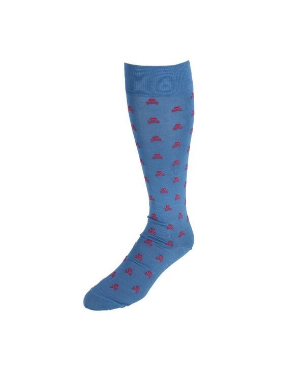トラファルガー メンズ アンダーウェア 靴下 コットン TRAFALGAR Mens Pirateskull Crossbones Pima Cotton Over The Calf Novelty