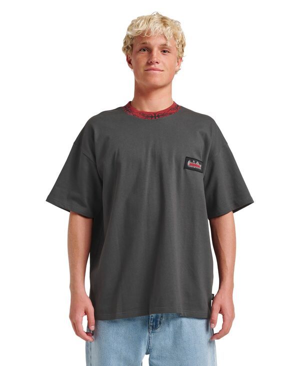 クイックシルバー メンズ トップス Tシャツ Quiksilver Mens Mercury Ringer Short Sleeve TShirt Phantom