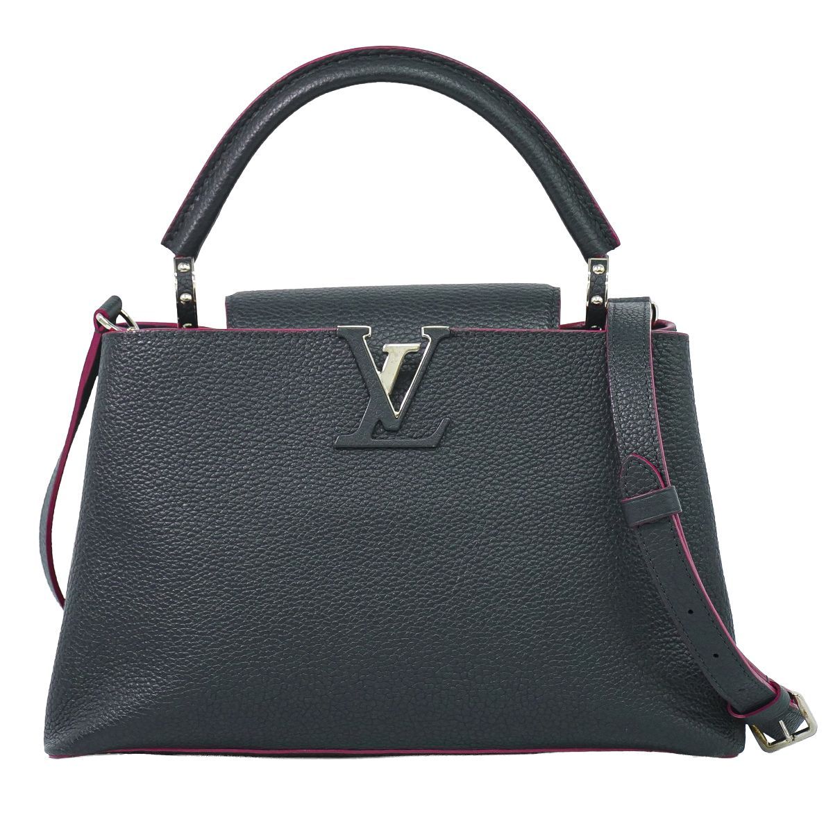 本物 ルイヴィトン LOUIS VUITTON LV カプシーヌ PM トリヨン レザー 2WAY ショルダーバッグ ハンドバッグ コバルト ネイビー M42245 ビトン バッグ 中古・