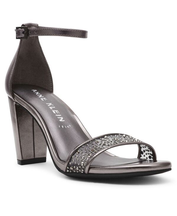 アンクライン レディース シューズ サンダル ヒール Anne Klein Womens Kourtney Two Piece Block Heel Dress Sandals Silver シルバー
