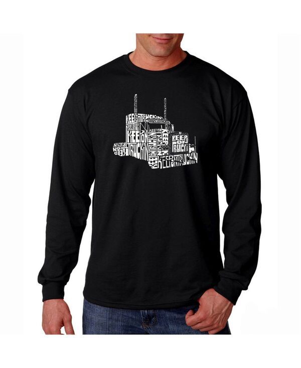 エルエーポップアート メンズ トップス Tシャツ LA Pop Art Mens Word Art Long Sleeve TShirt Keep On Truckin Black ブラック