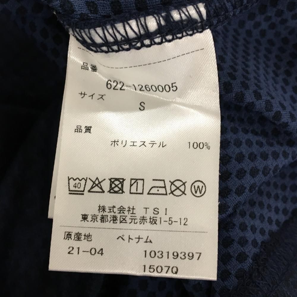 新品】ピン 半袖ポロシャツ ネイビー 星条旗風ワッペン レディース S