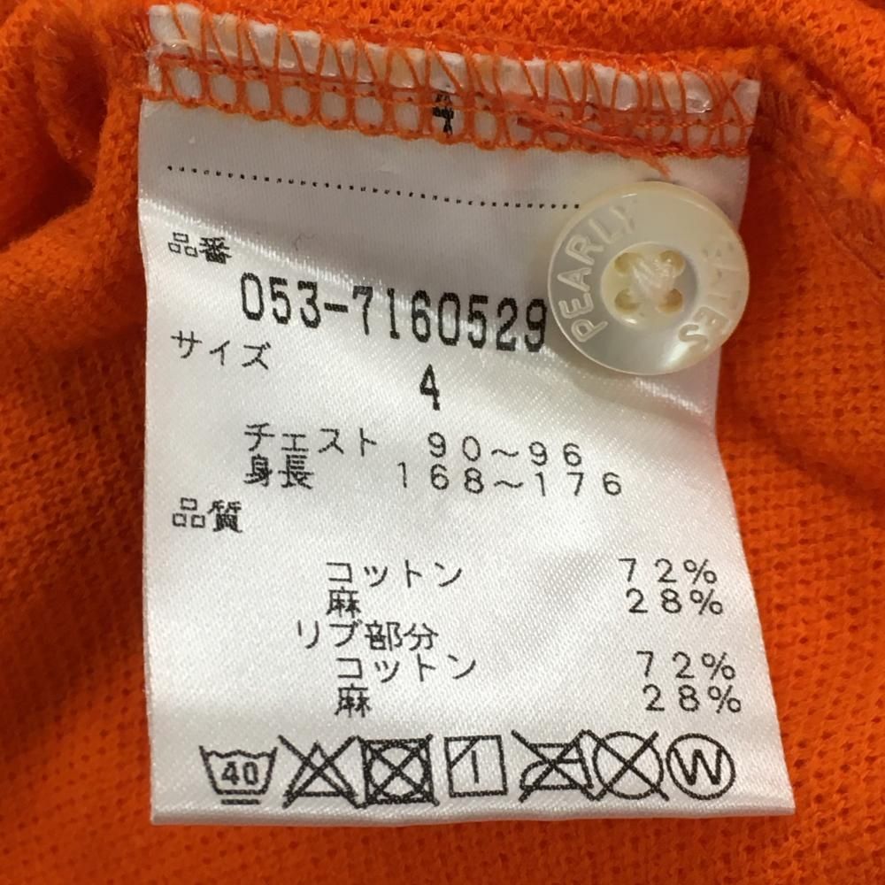 超美品】パーリーゲイツ 半袖ポロシャツ オレンジ フライングラビット