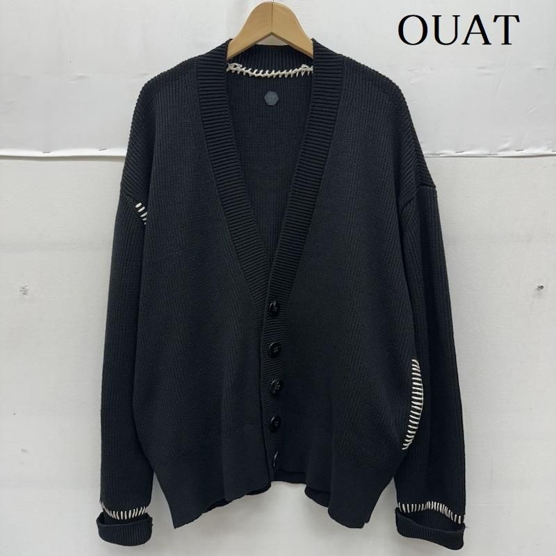 OUAT カーディガン ブラック ステッチデザイン 古着 OUAT ステッチ デザイン ニット カーディガン 0007026CD-1 メンズ