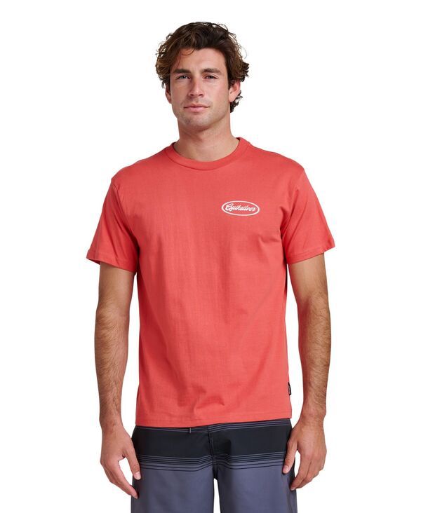 クイックシルバー メンズ トップス Tシャツ 半袖 Quiksilver MenshortSleeve MechanicscriptShirt Mineral Red レッド