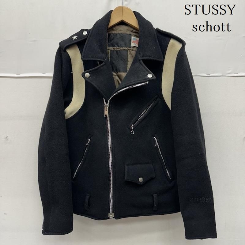 ステューシー schott ワンスター ウール ライダース ジャケット メンズ