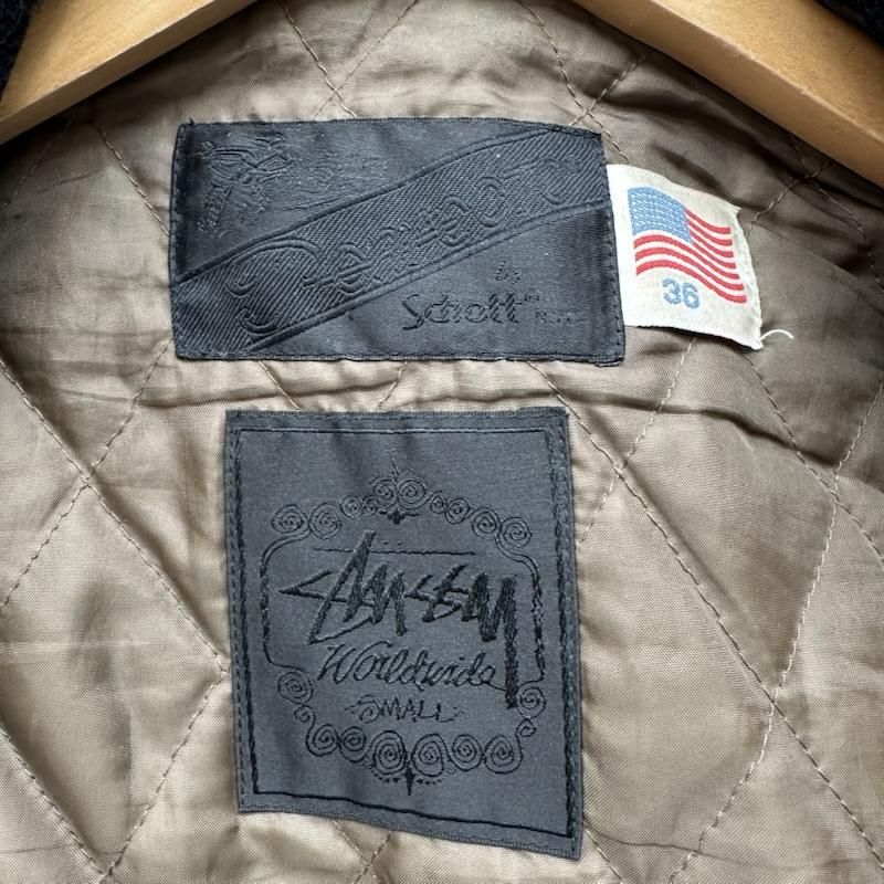 ステューシー schott ワンスター ウール ライダース ジャケット メンズ