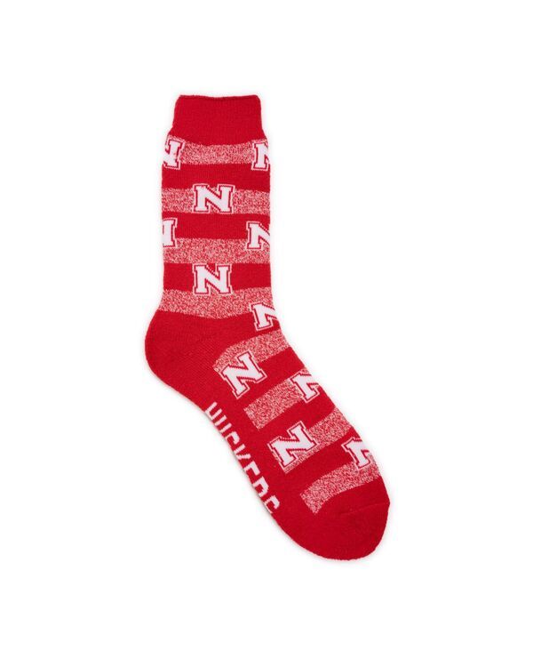 ムクルクス メンズ アンダーウェア 靴下 パイル MUK LUKS Mens Game Day by Unisex Terry Loop Socks Nebraska