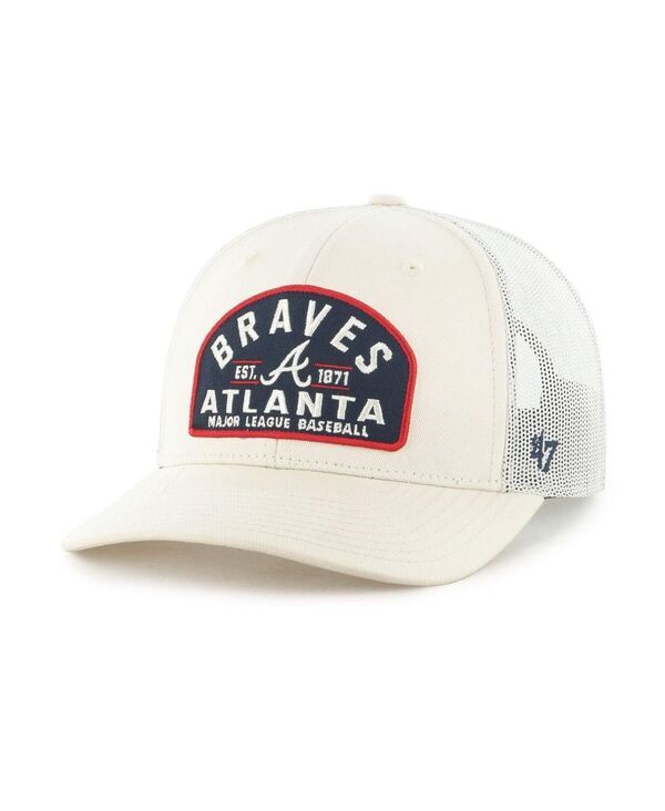 47 ブランド メンズ アクセサリー 帽子 47 Brand Mens Cream Atlanta Braves Leland Adjustable Trucker Hat Cream クリーム