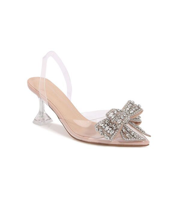 バーネス レディース シューズ パンプス ヒール BERNESS Nina Crystal Bow Heels Beige ベージュ