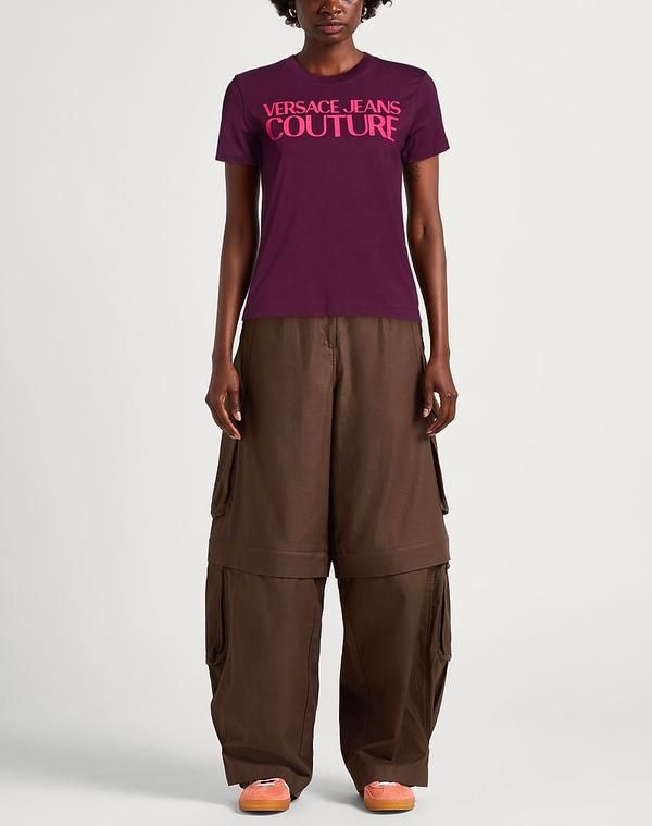 ヴェルサーチ レディース トップス Tシャツ VERSACE JEANS COUTURE Purple パープル