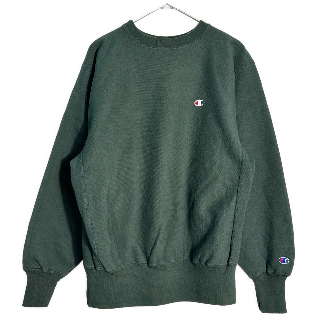 90年代 USA製 Champion チャンピオン REVERSE WEAVE リバースウィーブ スウェット グリーン(メンズ LARGE)中古 古着 Y5520