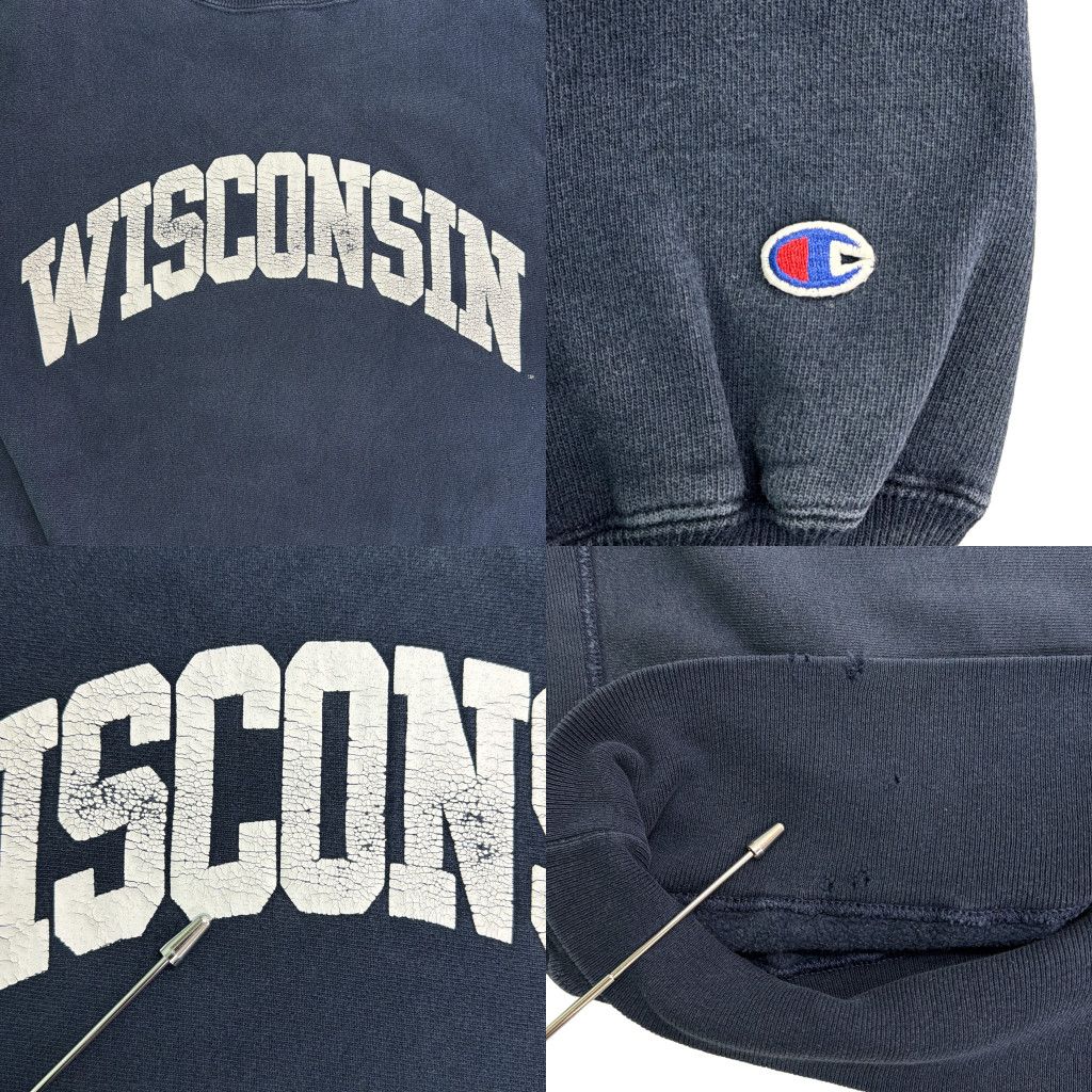 90年代 Champion チャンピオン REVERSE WEAVE リバースウィーブ カレッジスウェット ネイビー(メンズ MEDIUM)中古 古着 Y5531 90年代 Champion チャンピオン REVERSE WEAVE リバースウィーブ カレッジスウェット ネイビー(メンズ MEDIUM)中古 古着 Y5531