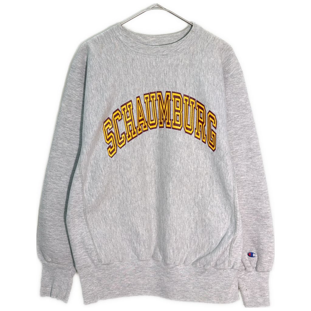 90年代 USA製 Champion チャンピオン REVERSE WEAVE リバースウィーブ カレッジスウェット グレー(メンズ LARGE)中古 古着 Y5532