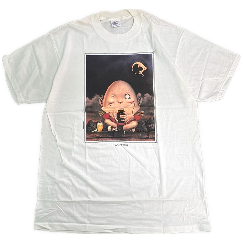 90年代 USA製 Charles White III チャールズ・ホワイト 半袖Ｔシャツ アート ホワイト(メンズ L)中古 古着 Y5576