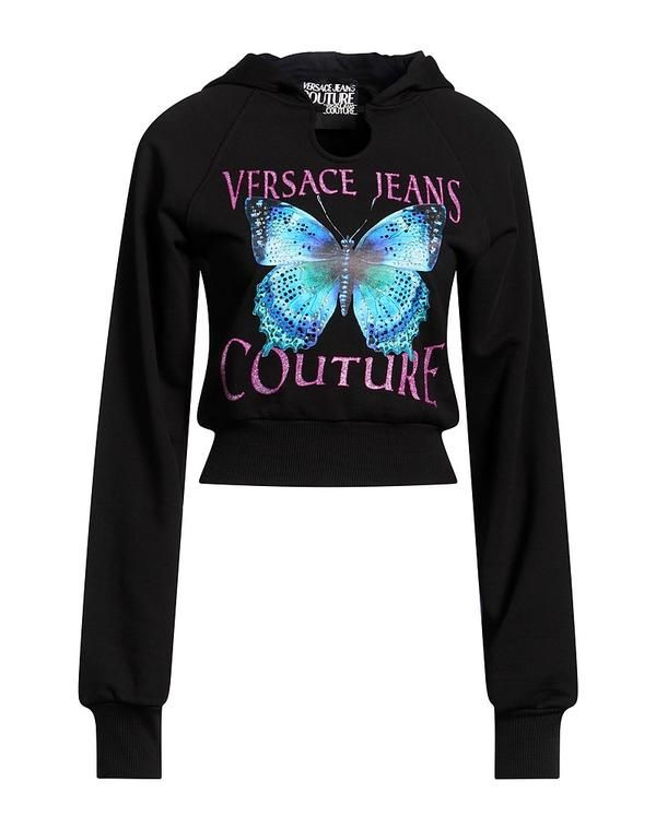 ヴェルサーチ レディース アウター パーカー・スウェット VERSACE JEANS COUTURE Black ブラック