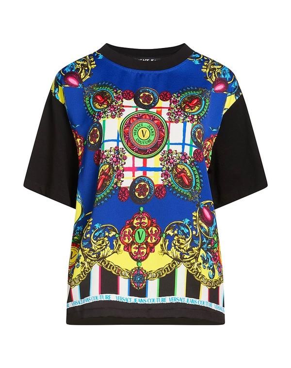 ヴェルサーチ レディース トップス Tシャツ VERSACE JEANS COUTURE Bright Blue ブルー