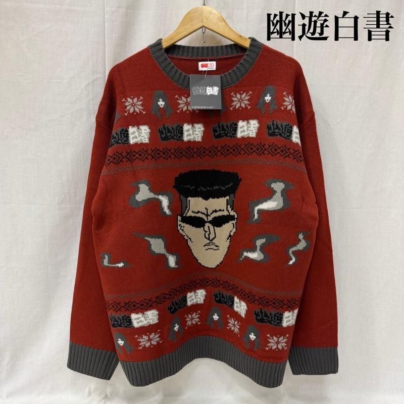 古着 幽☆遊☆白書 アグリーセーター 幽遊白書 Toguro brothers 戸愚呂弟 戸愚呂兄 red XXL メンズ XXL ISItems【USED】【古着】【中古】50163441